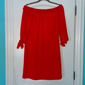 Vince Camuto Red-Orange Off the Shoulder Dress 2